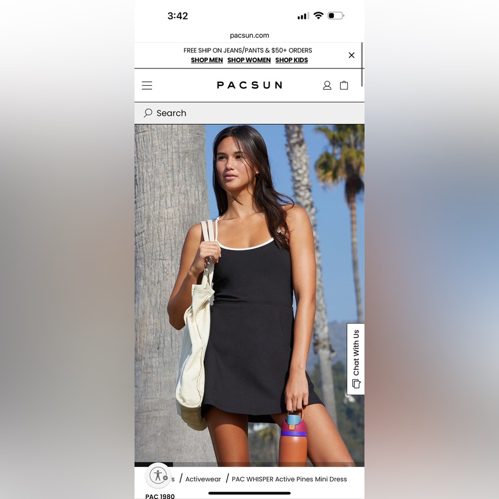 PacSun Black Athletic Dress white trim